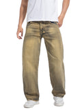 Vintage Mud-Wash Relaxed Straight-Leg Jeans