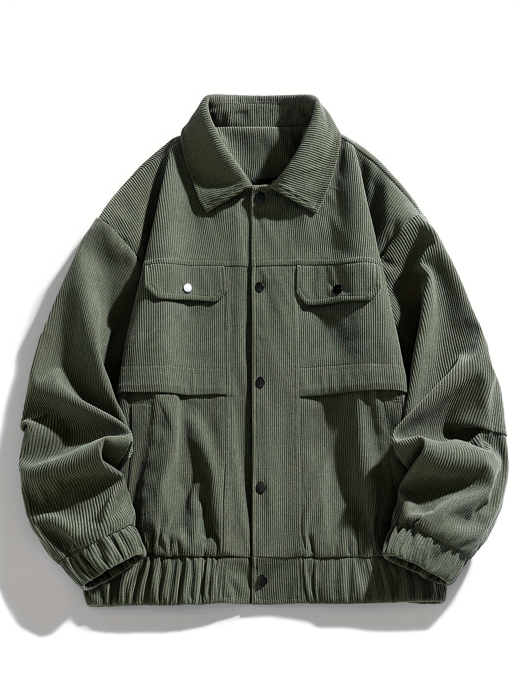 Olive Green Corduroy Oversized Workwear Jacket