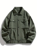 Olive Green Corduroy Oversized Workwear Jacket