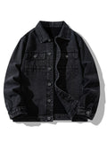 Oversized Black Washed Denim Workwear Jacket