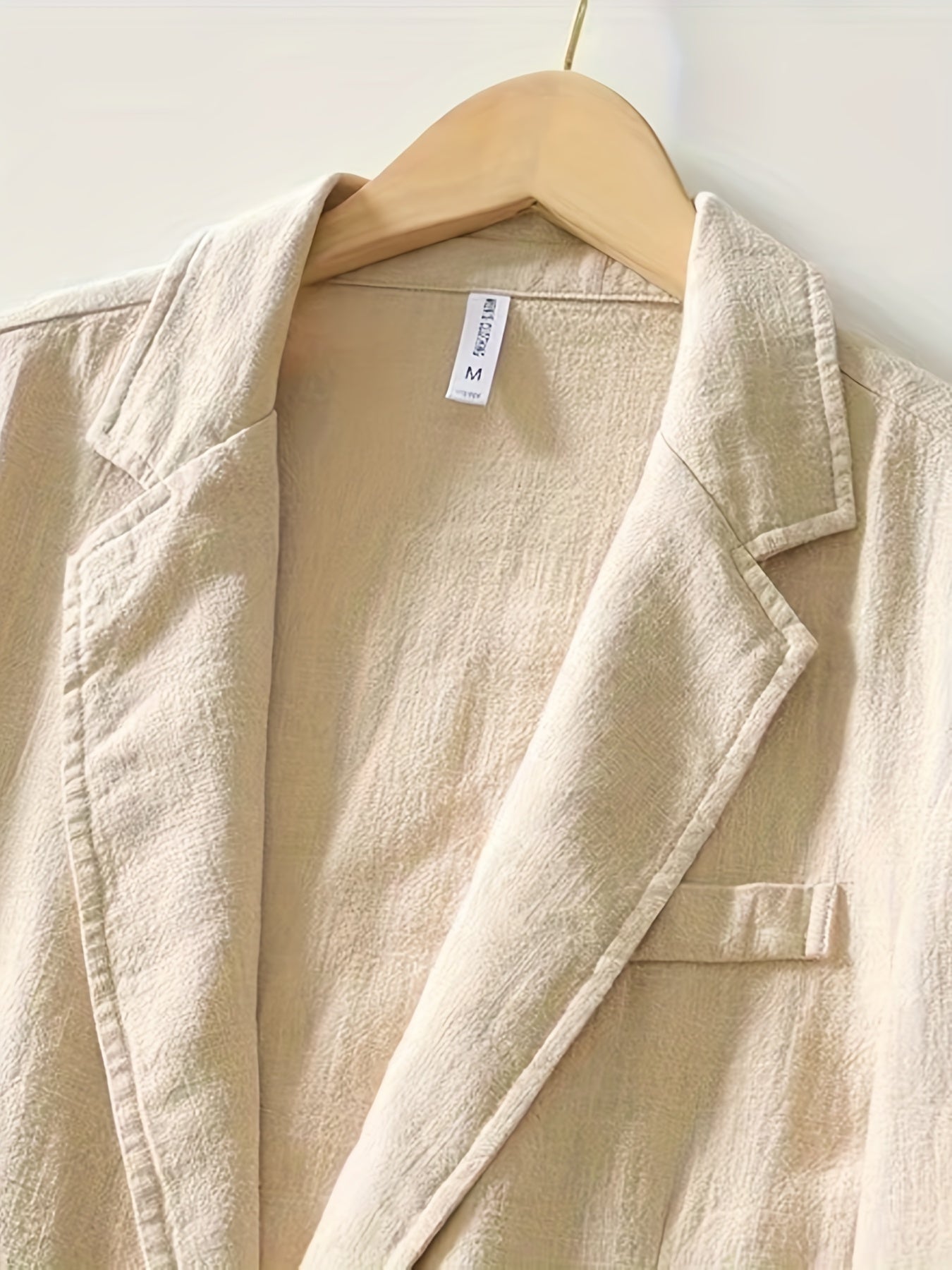 🌿 Beige Linen-Blend Casual Blazer