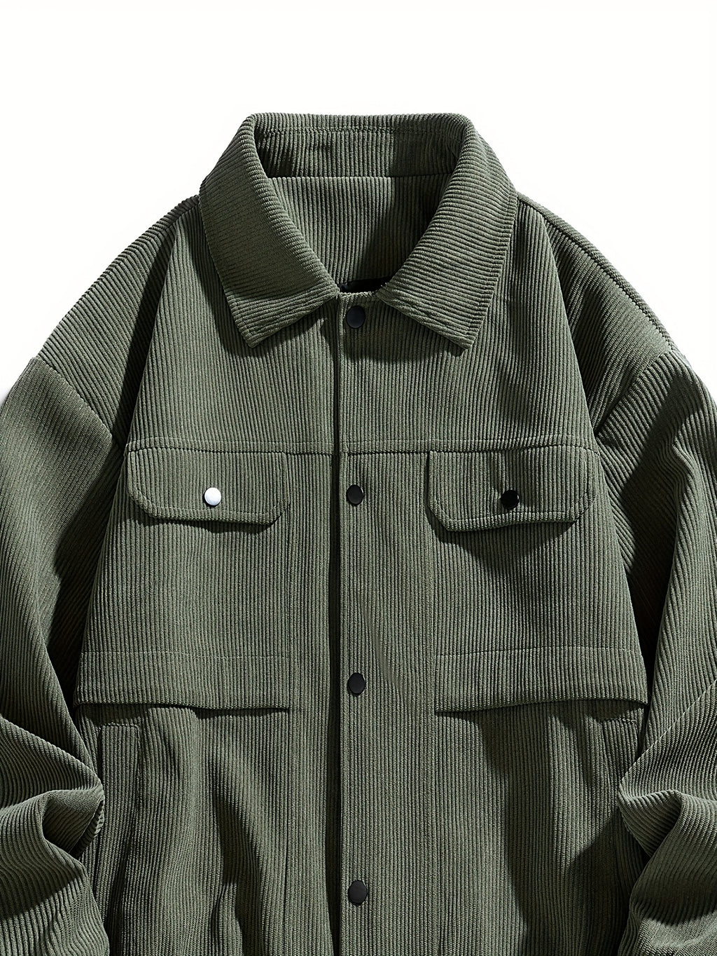 Olive Green Corduroy Oversized Workwear Jacket