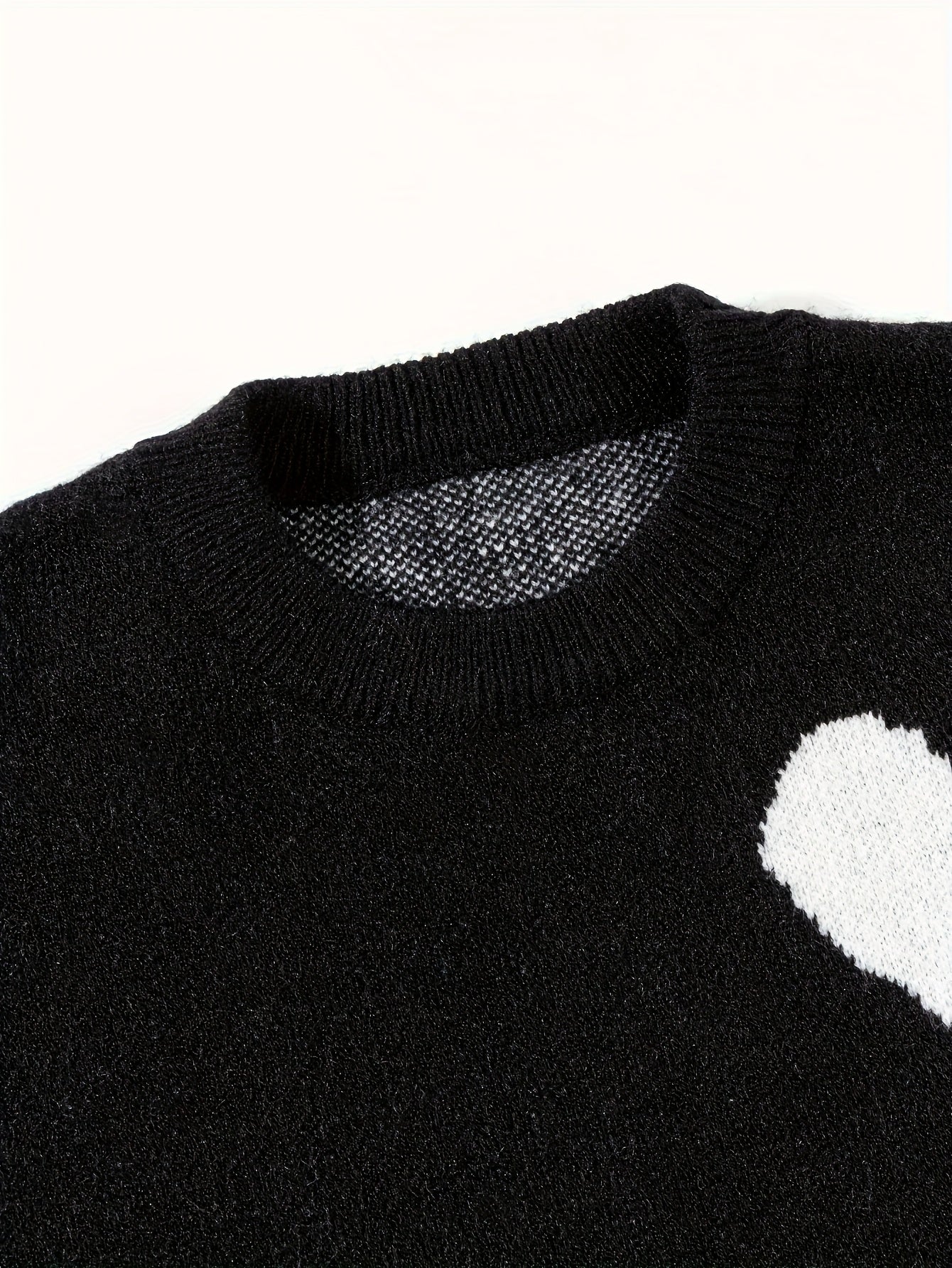 Black Cupid & Heart Oversized Knit Sweater