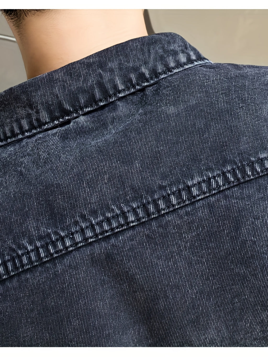 🧥 Men's Vintage Black Denim Jacket