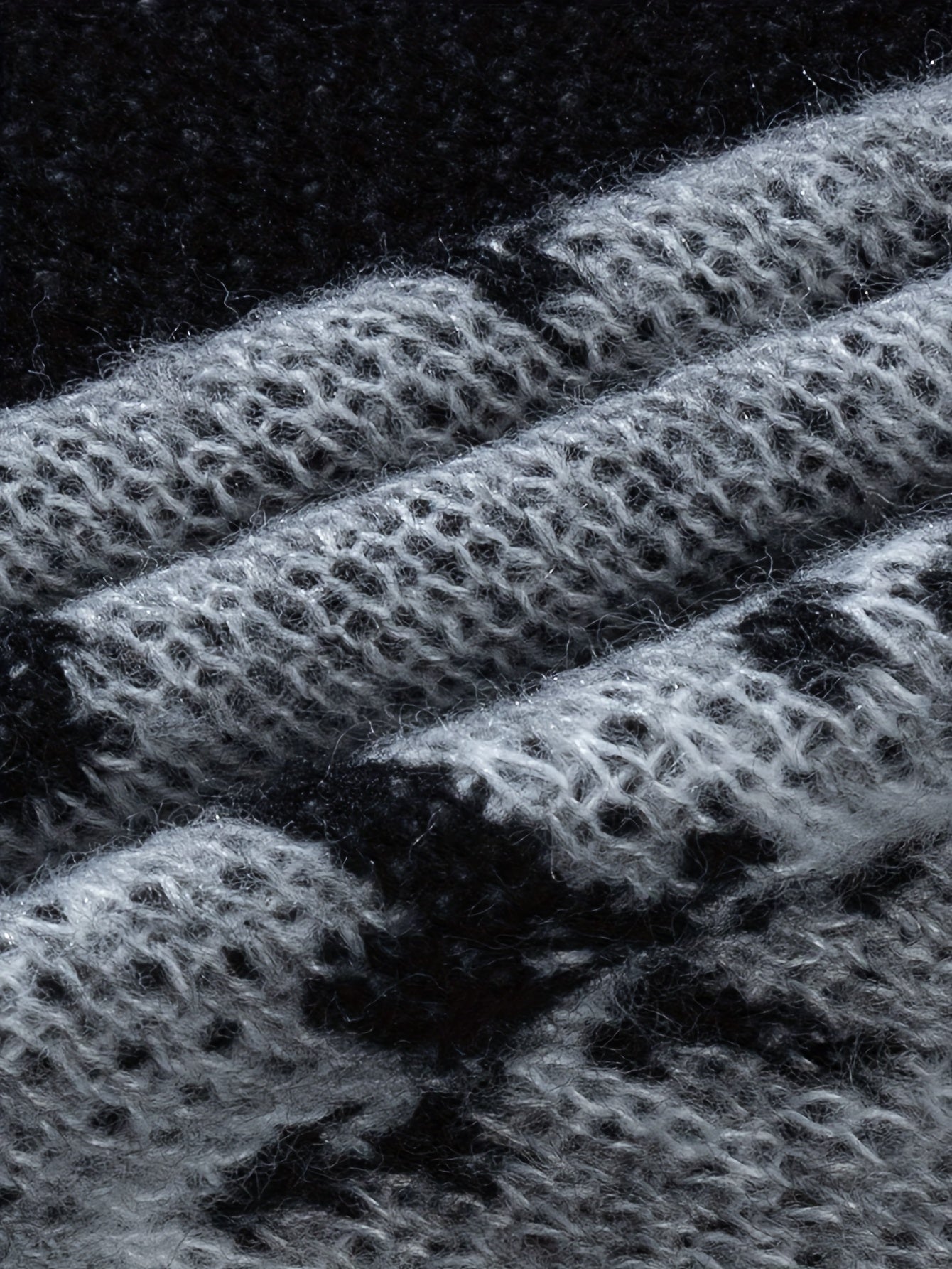 Black & White Abstract Pixel Knit Oversized Sweater