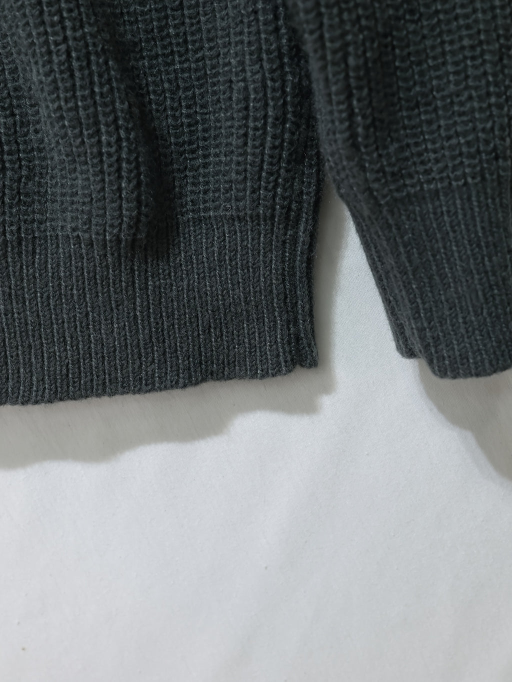 Gray & Cream Striped Half-Zip Polo Knit Sweater