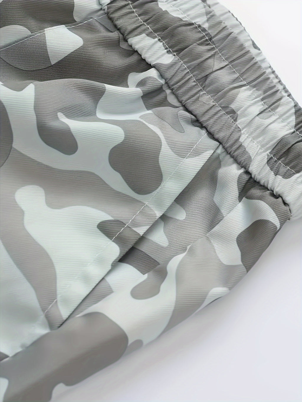 Light Gray Camo Oversized Wide-Leg Cargo Pants