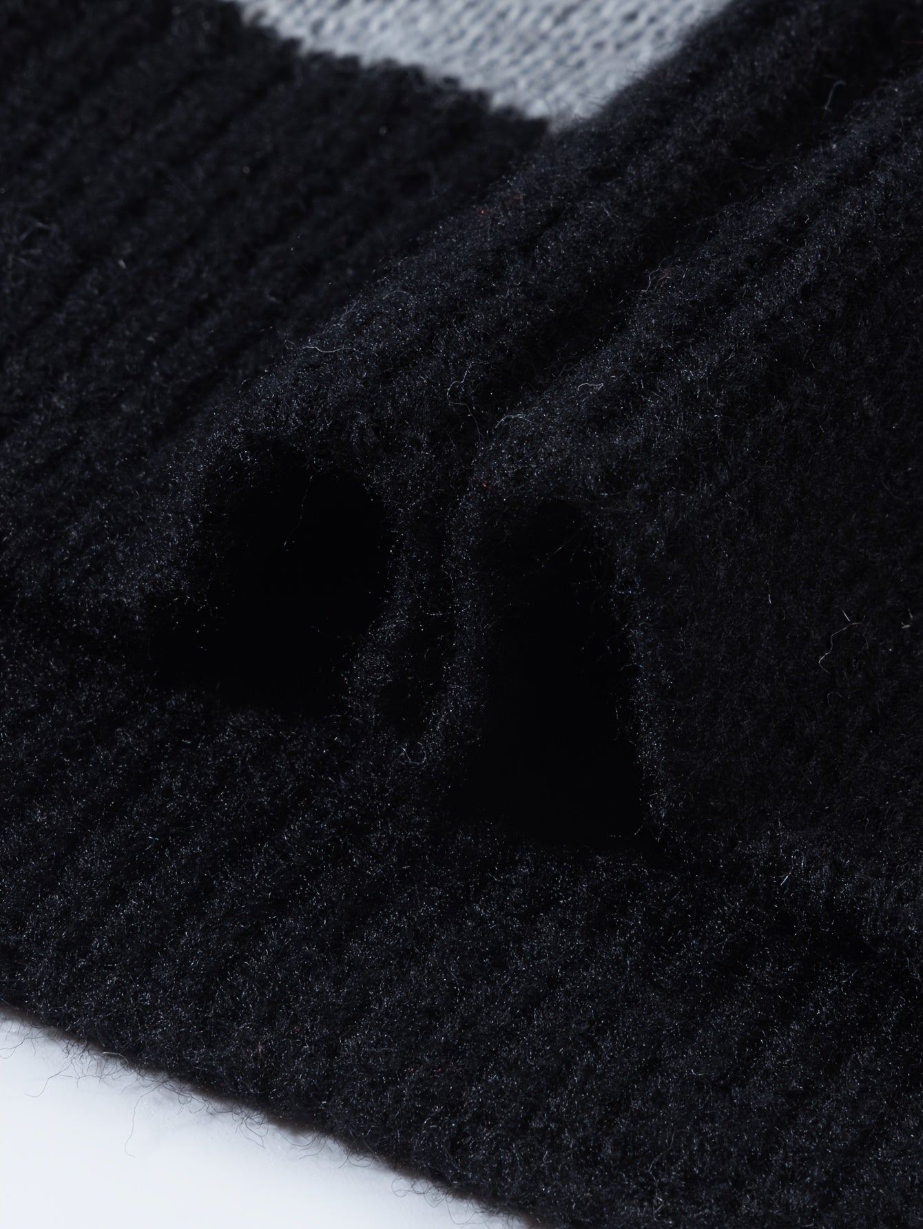 Black & White Abstract Pixel Knit Oversized Sweater
